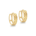 9K Yellow Gold Quilted Small Hoop Earrings