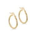 9K Yellow Gold Plain Hoop Earrings