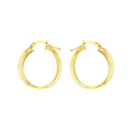 9K Yellow Gold 22mm Round Hoop Creole Earrings