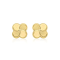 9K Yellow Gold 7.5mm Flower Stud Earrings