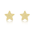 9K Yellow Gold Diamond Cut 'Star' Stud Earrings