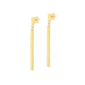 9K Yellow Gold Bar Drop Earrings