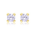 9K Yellow Gold Lilac Cubic Zirconia Stud Earrings
