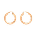 9K Rose Gold Large Square-Tube Creole Earrings