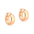 9K Rose Gold Band 14mm Hoop Creole Earrings