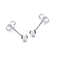 9K White Gold 3mm Polished Ball Stud Earrings