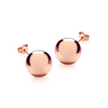 9K Rose Gold 12mm Polished Ball Stud Earrings