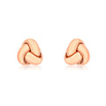 9K Rose Gold 6mm Knot Stud Earrings