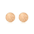 9K Rose Gold 8mm Diamond Cut Ball Stud Earrings