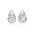 9K White Gold Diamond Cut Curved-Teardrop Stud Earrings
