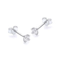 9K White Gold 3mm Round CZ Stud Earrings
