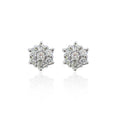 9K White Gold 0.50ct Diamond Cluster Stud Earrings