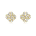9K Yellow Gold Diamond Celtic Cross Stud Earrings 0.10ct