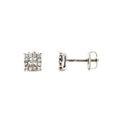 18K White Gold 0.50ct Diamond Cluster Stud Earrings