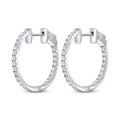 18K White Gold 20mm Diamond Hoop Earrings