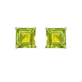 9K Yellow Gold Peridot Stud Earrings