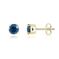 9K Yellow Gold Sapphire Stud Earrings