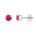 9K White Gold Ruby Stud Earrings