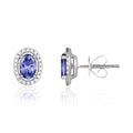 9K White Gold Tanzanite and Diamond Earrings
