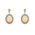 9K Yellow Gold Opal & Diamond Earrings