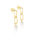 9K Yellow Gold Freshwater Pearls Drop Earrings