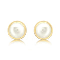 9K Yellow Gold 7mm Freshwater Pearl Stud Earrings