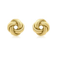 9K Yellow Gold Double Knot Stud Earrings