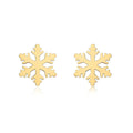 9K Yellow Gold Snowfake Stud Earrings