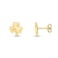 9K Yellow Gold Shamrock Stud Earrings