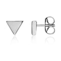 9K White Gold Polished Triangle Stud Earrings