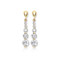 18K Yellow Gold 5-Graduated-CZ Drop Earrings
