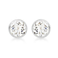9K White Gold 4.5mm Cubic Zirconia Stud Earrings