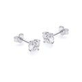 9K White Gold 6mm Round CZ Earrings