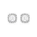 9K White Gold CZ Cushion Stud Earrings