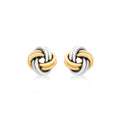 9K 2-Colour Gold Double-Knot Stud Earrings