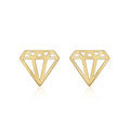 9K Yellow Gold Diamond Icon Stud Earrings
