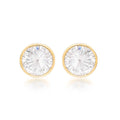 9K Yellow Gold Small Rubover CZ Stud Earrings