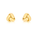 18K Yellow Gold Tiny Triple Knot Stud Earrings