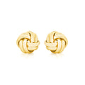9K Yellow Gold Small Double Knot Stud Earrings