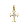 9K Yellow Gold Flared Cross Pendant