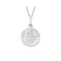 9K White Gold St Christopher Round Satin Pendant