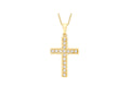 9K Yellow Gold Cubic Zirconia Cross Pendant