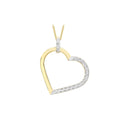 9K 2-Colour Gold Diamond Cut Heart Pendant