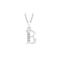 9K White Gold Cubic Zirconia 'B' Initial Pendant