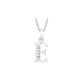 9K White Gold Cubic Zirconia 'E' Initial Pendant