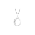 9K White Gold Cubic Zirconia 'O' Initial Pendant