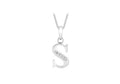 9K White Gold Cubic Zirconia 'S' Initial Pendant