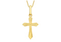 9K Yellow Gold Rays Cross Pendant