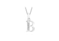9K White Gold Cubic Zirconia 'B' Initial Pendant