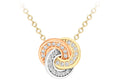 9K Tri Colour Cubic Zirconia Cletic Knot Pendant